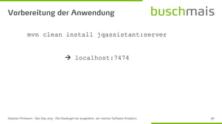 mvn clean install jqassistant:server
→ localhost:7474
 