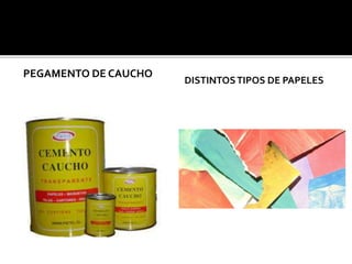 PEGAMENTO DE CAUCHO
DISTINTOSTIPOS DE PAPELES
 