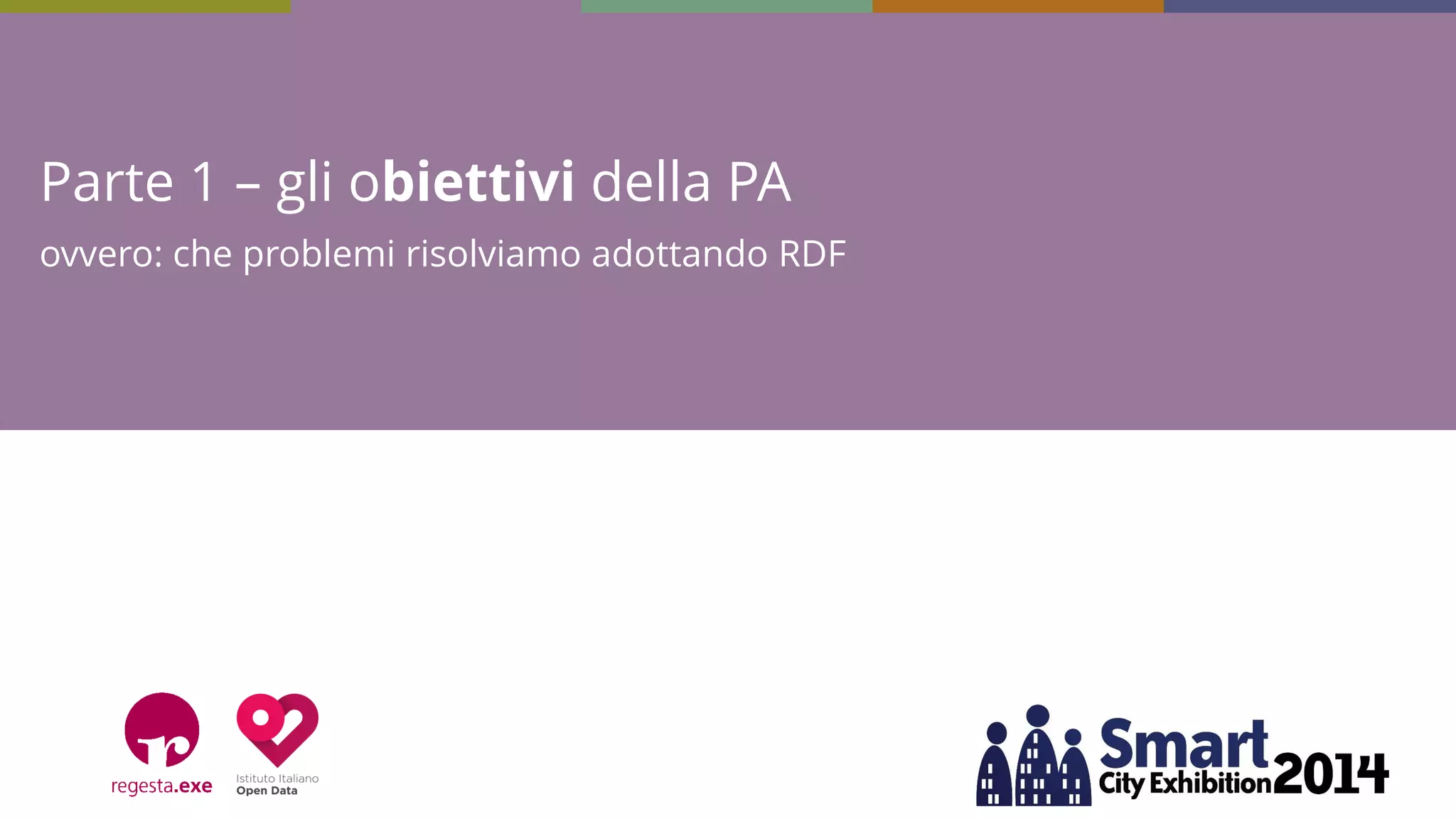 Parte 1 – gli obiettivi della PA ovvero: che problemi risolviamo adottando RDF  