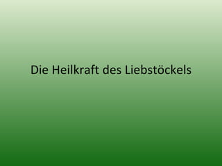 Die Heilkraft des Liebstöckels 