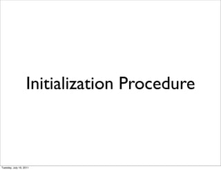 Initialization Procedure



Tuesday, July 19, 2011
 