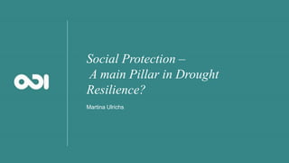 Social Protection –
A main Pillar in Drought
Resilience?
Martina Ulrichs
 