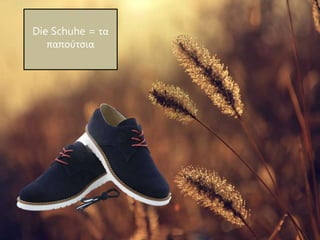 Die Schuhe = τα
παπούτσια
 