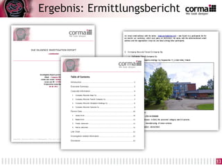 13
Ergebnis: Ermittlungsbericht
 