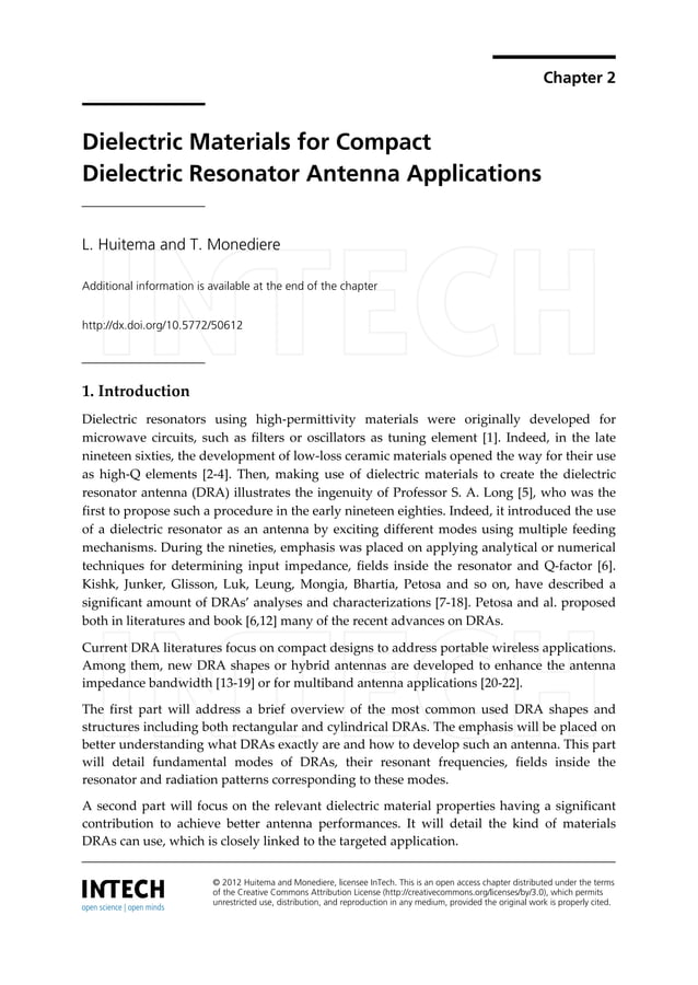 Dielectric resonator antenna applications PDF