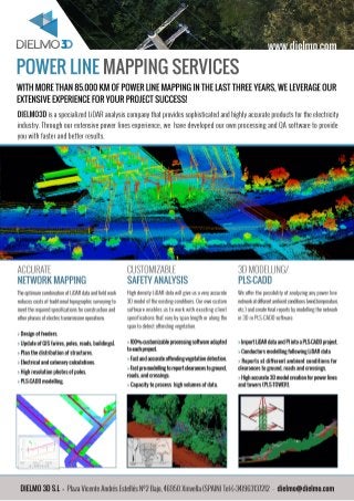 Dielmo's LiDAR Power Line Mapping Solutions and PLS-CADD Modelling