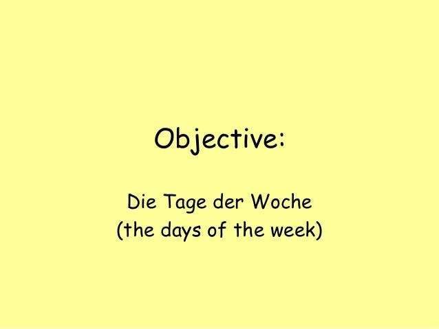 Tage Der Woche Tage Der Woche