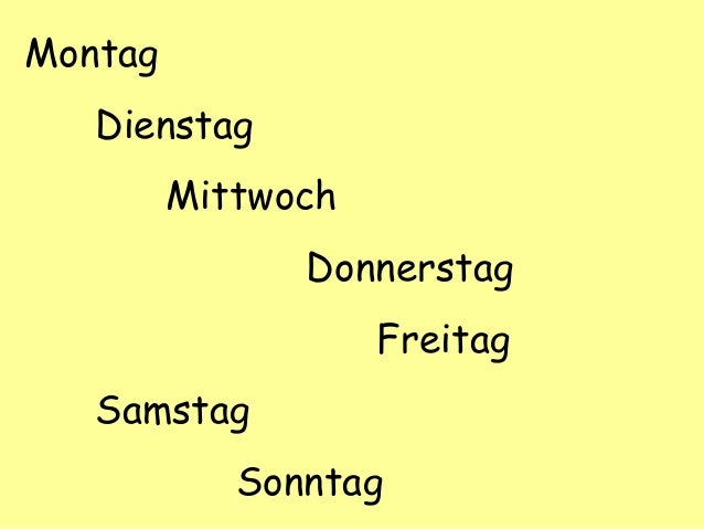 Tage Der Woche Tage Der Woche