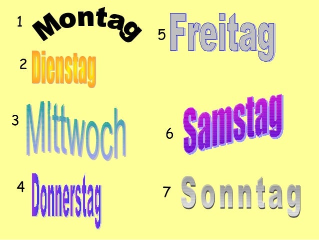 Tage Der Woche Tage Der Woche