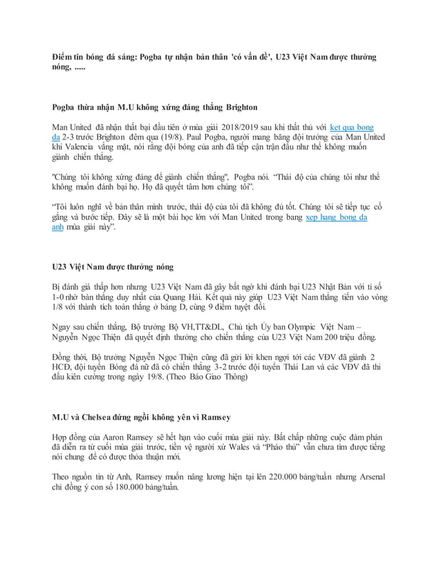 Diem tin bong da sang 20 8