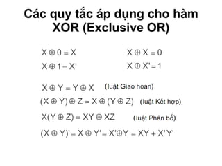 Các quy tắc áp dụng cho hàm XOR (Exclusive OR) 