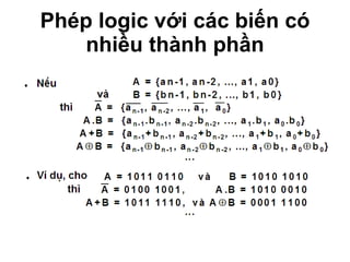 Phép logic với các biến có nhiều thành phần 
