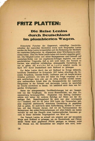 Die Reise Lenins durch Deutschland