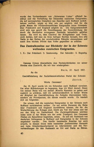 Die Reise Lenins durch Deutschland