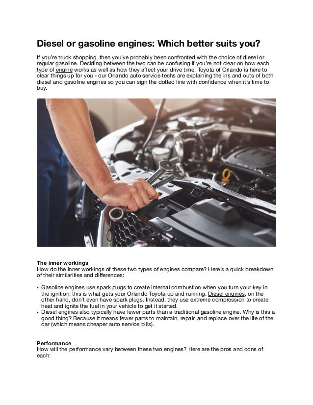 Diesel and gasoline engines A quick guide