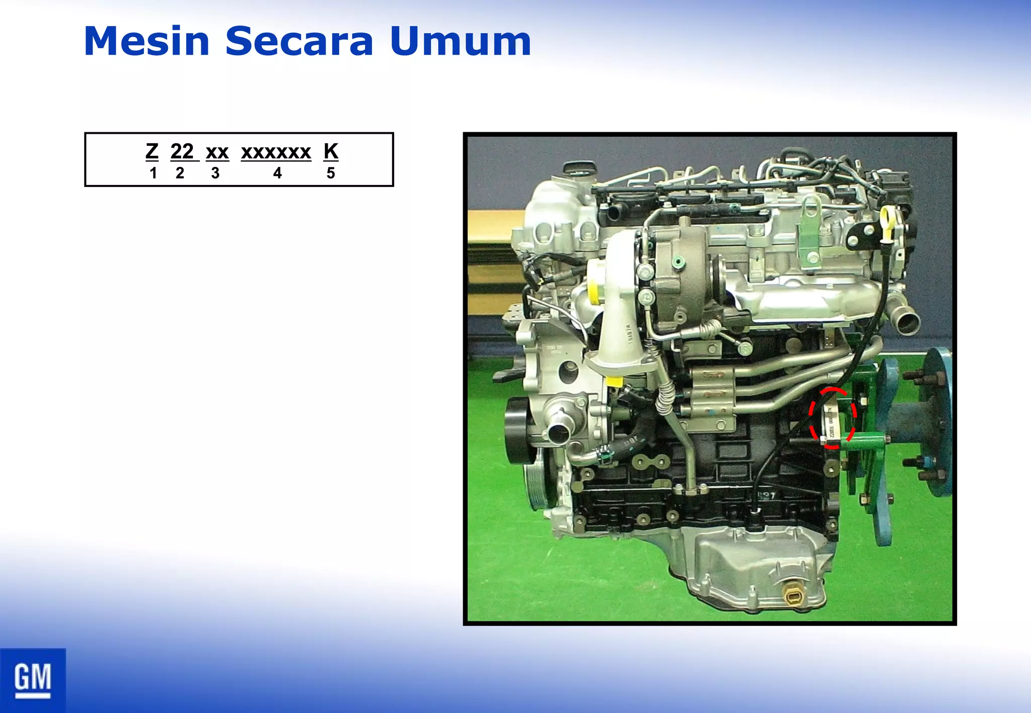 Mesin Secara Umum
Z 22 xx xxxxxx K
1 2 3 4 5
Z 22 xx xxxxxx K
1 2 3 4 5
 