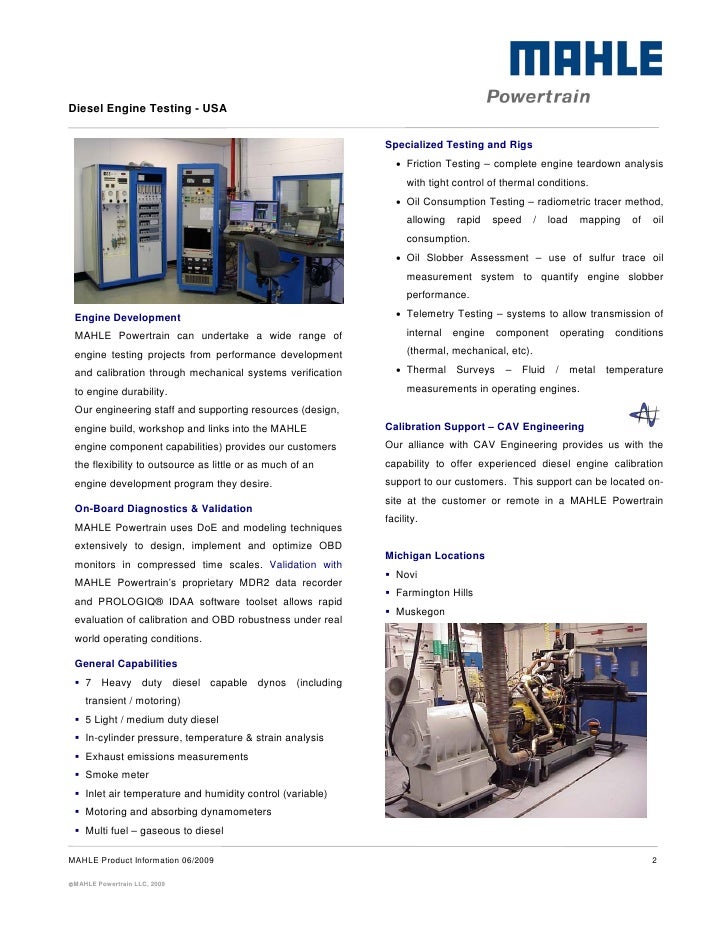 Diesel Engine Testing