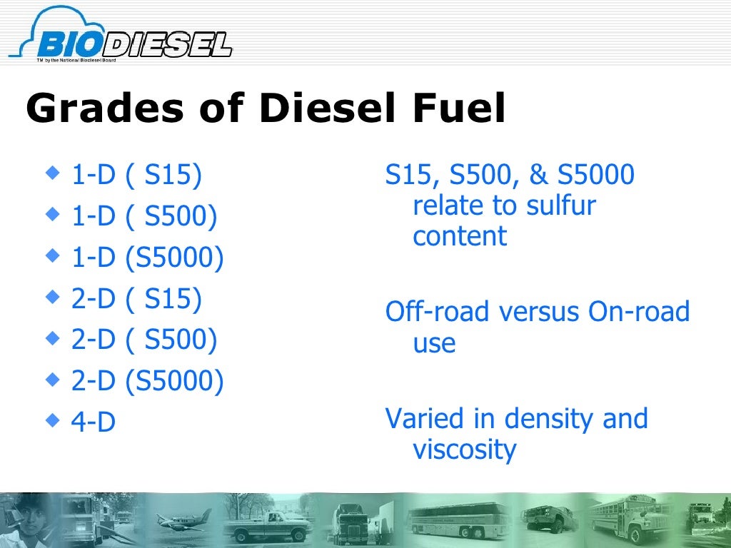 Diesel fuel properties