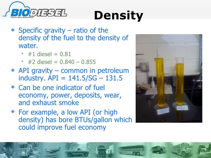 Diesel fuel properties