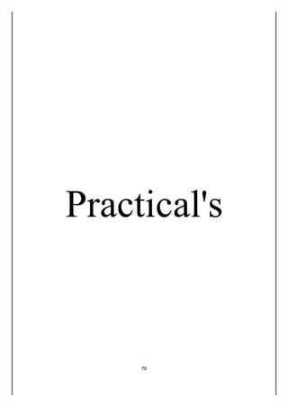 70
Practical's
 