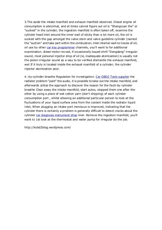 Diesel motor working with the ingestion manifold to find out fault