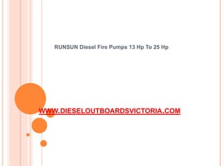 WWW.DIESELOUTBOARDSVICTORIA.COM
RUNSUN Diesel Fire Pumps 13 Hp To 25 Hp
 