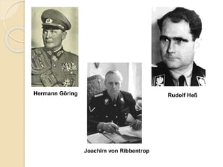 Hermann Göring Rudolf Heß
Joachim von Ribbentrop
 