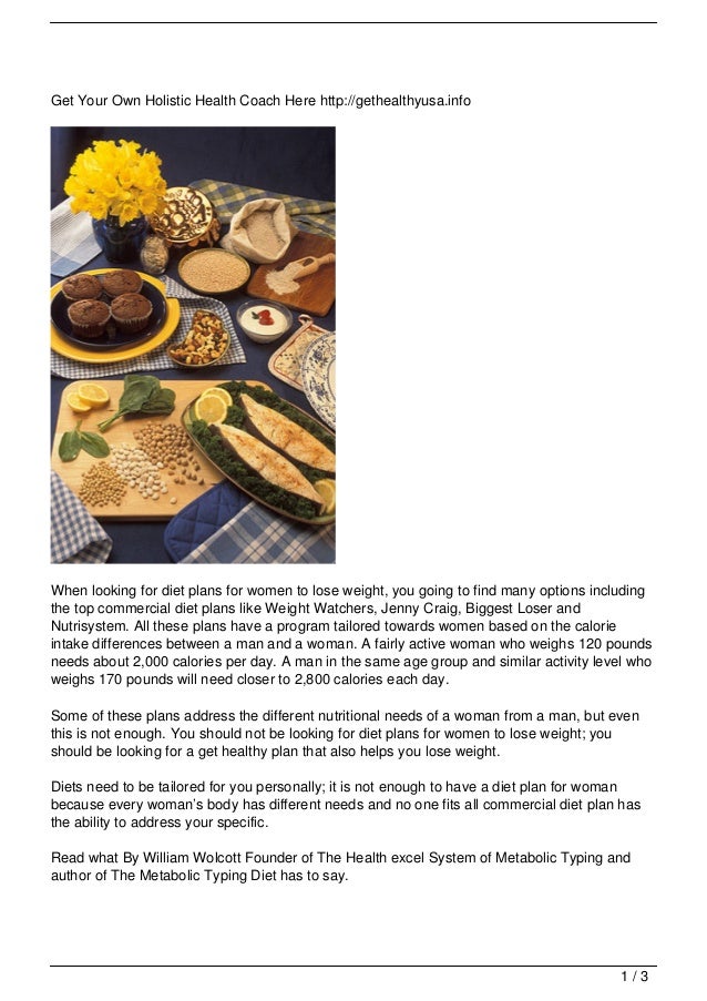  Diet Plans for Women to Lose Weight 