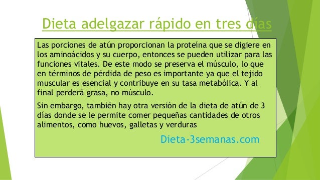 Adelgazar rapido en 3 dias