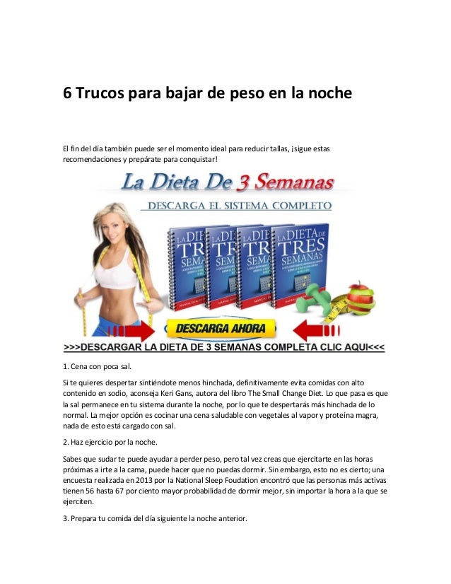 Trucos para bajar de peso en dos semanas