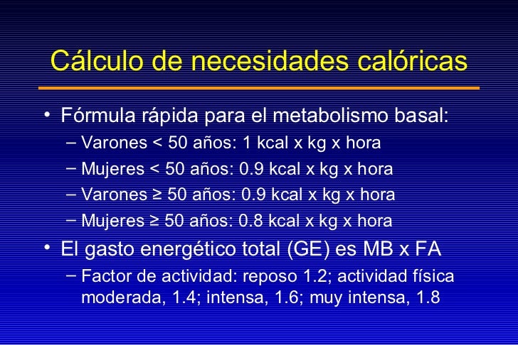 Y calculadora de metabolismo basal