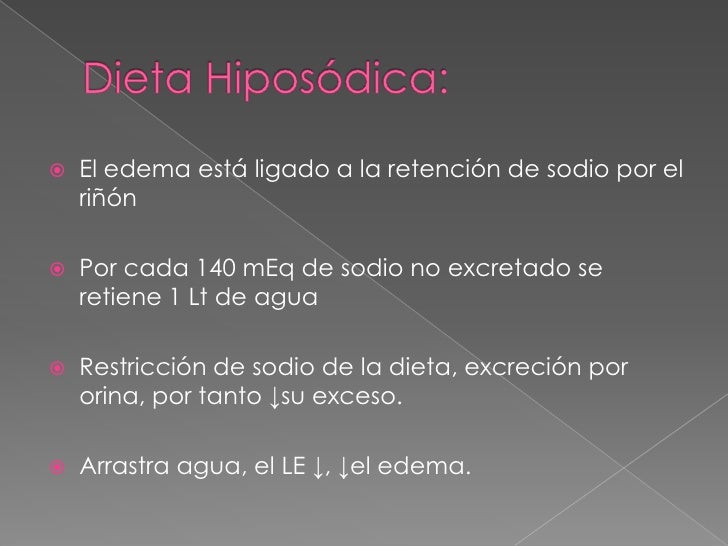 NUTRIOLOGIA CLINICA Dieta hiposódica NUTRIOLOGIA CLINICA Dieta hiposódica
