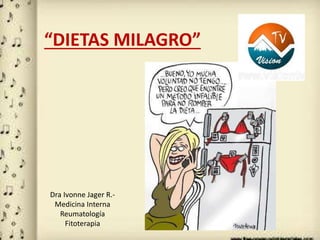 “DIETAS MILAGRO”
Dra Ivonne Jager R.-
Medicina Interna
Reumatología
Fitoterapia
 