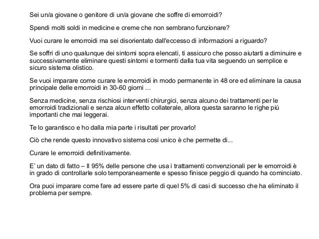 Che fare se le emorroidi 6 mesi