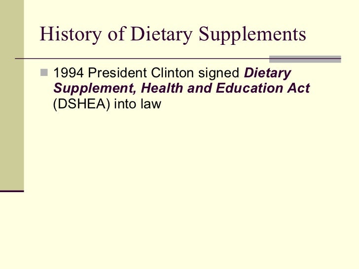 Dietary Supplements Efficacy, Safety and Regulations