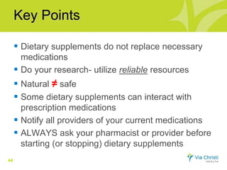 What you need to know about dietary supplements | PPTX