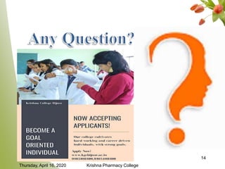 Thursday, April 16, 2020 Krishna Pharmacy College
14
 