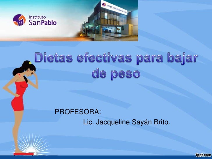 Dietas para bajar de peso que sean efectivas