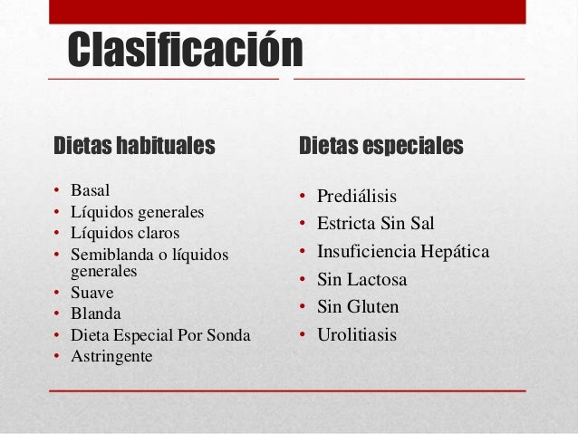 Dietas hospitalarias Dietas hospitalarias