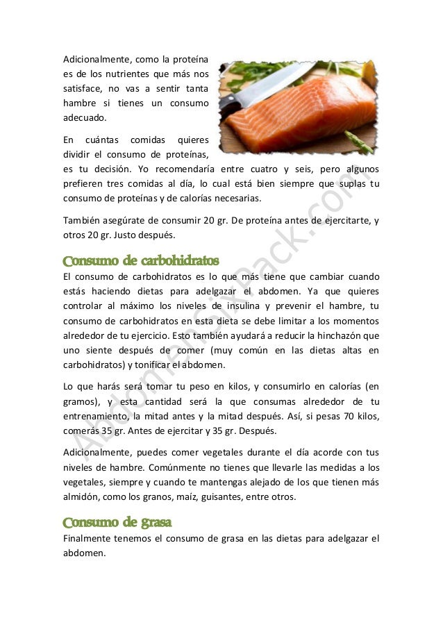 Dietas para adelgazar el abdomen es