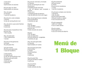 Menú de
1 Bloque
 