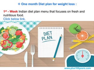Diet chart for weight loss for female - one month weight loss diet plan