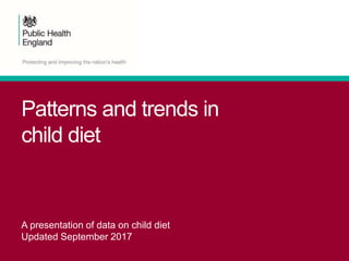 Patterns and trends in
child diet
A presentation of data on child diet
Updated September 2017
 
