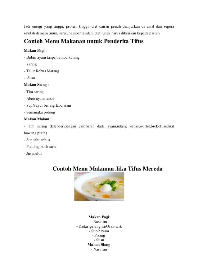 Diet Demam Typhoid