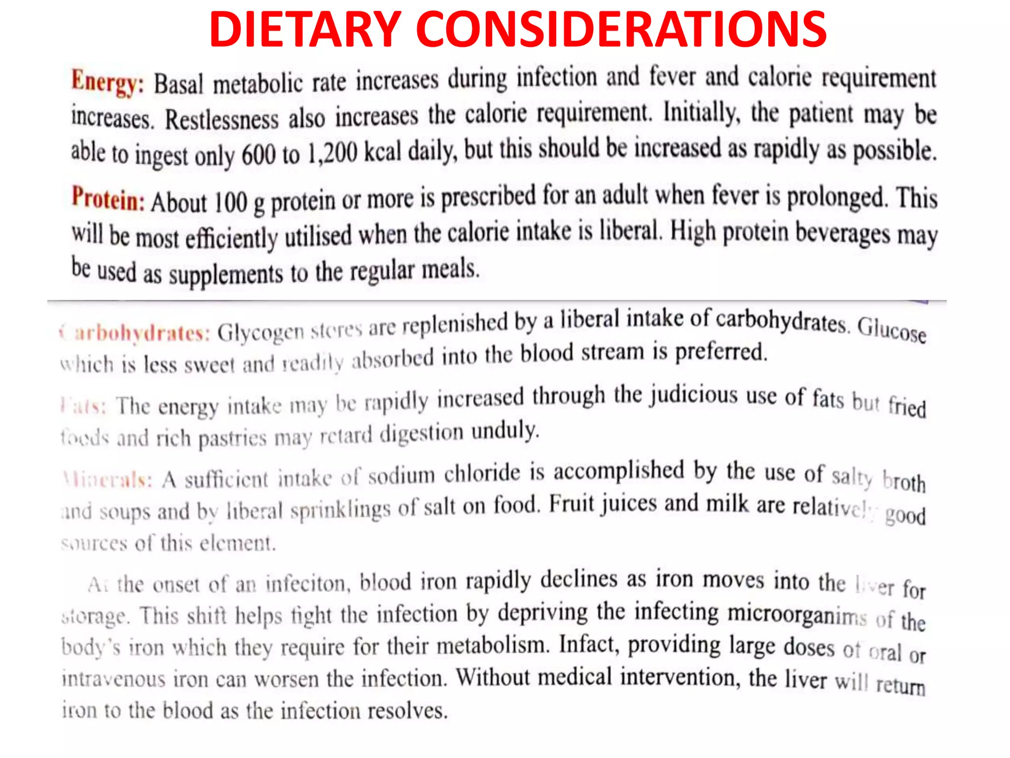 DIETARY CONSIDERATIONS
 