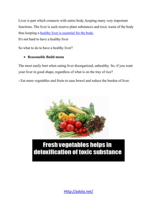 Diet guide for healthy liver | PDF