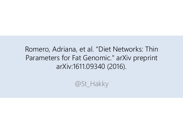 diet networks thin parameters for fat genomic