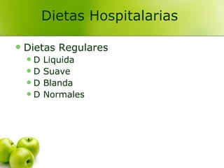 Dietoterapia (Dietas De Hospital)