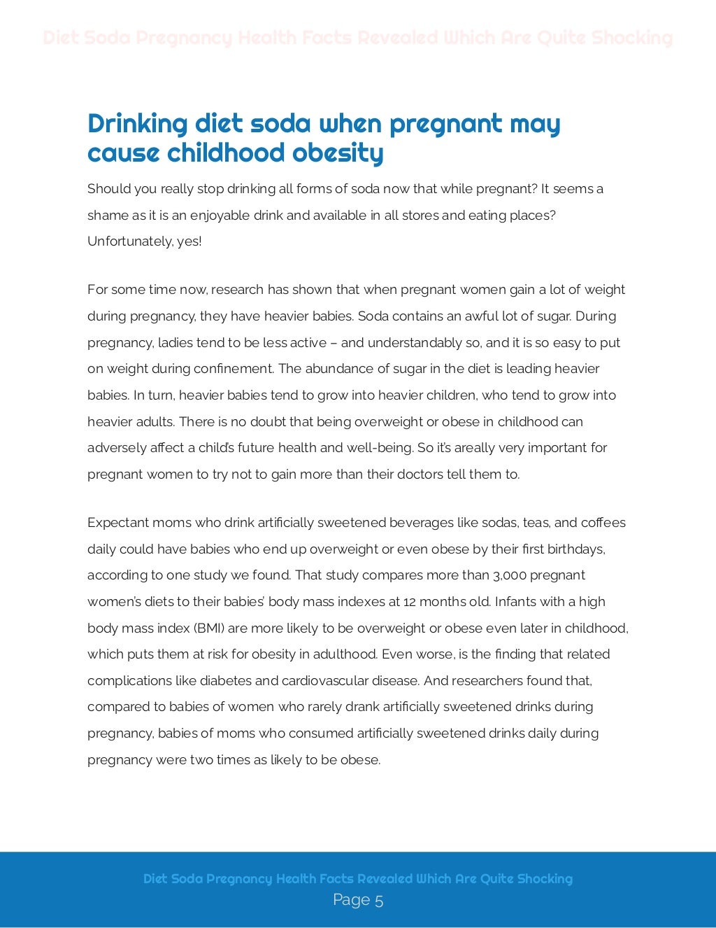 Diet Soda Pregnancy Health Facts