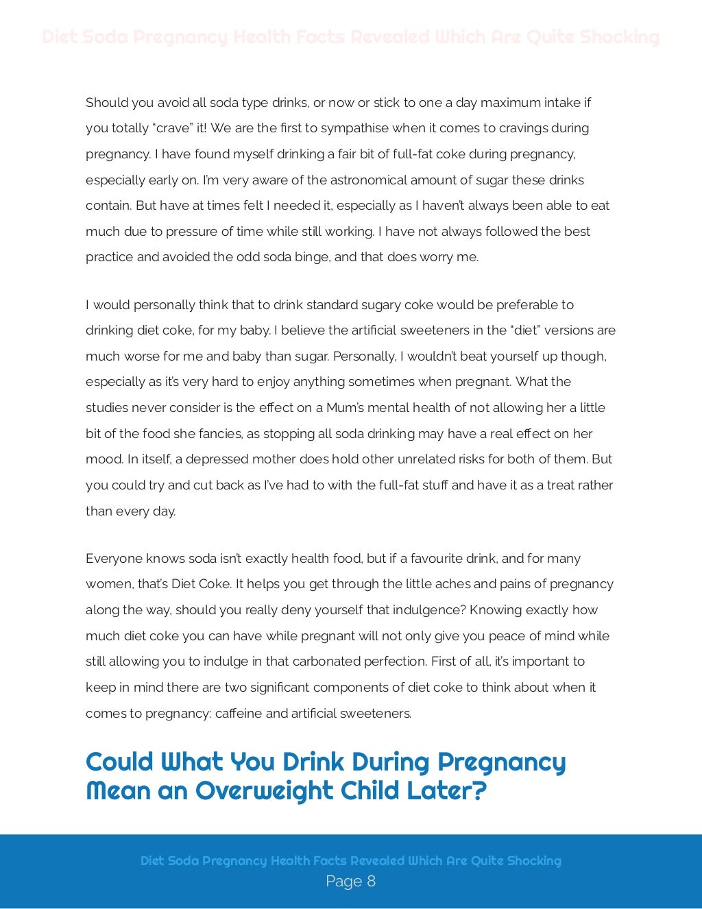 Diet Soda Pregnancy Health Facts